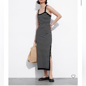 & Other Stories Knitting Midi Dress Sz xs NEW Striped Tank